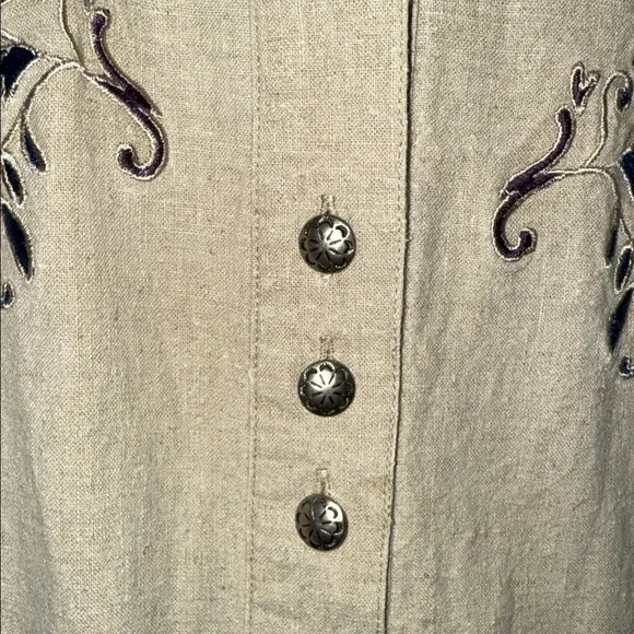 Vintage Wrangler Women's Tan  Embroidered long sleeve western shirt - Picture 3 of 6